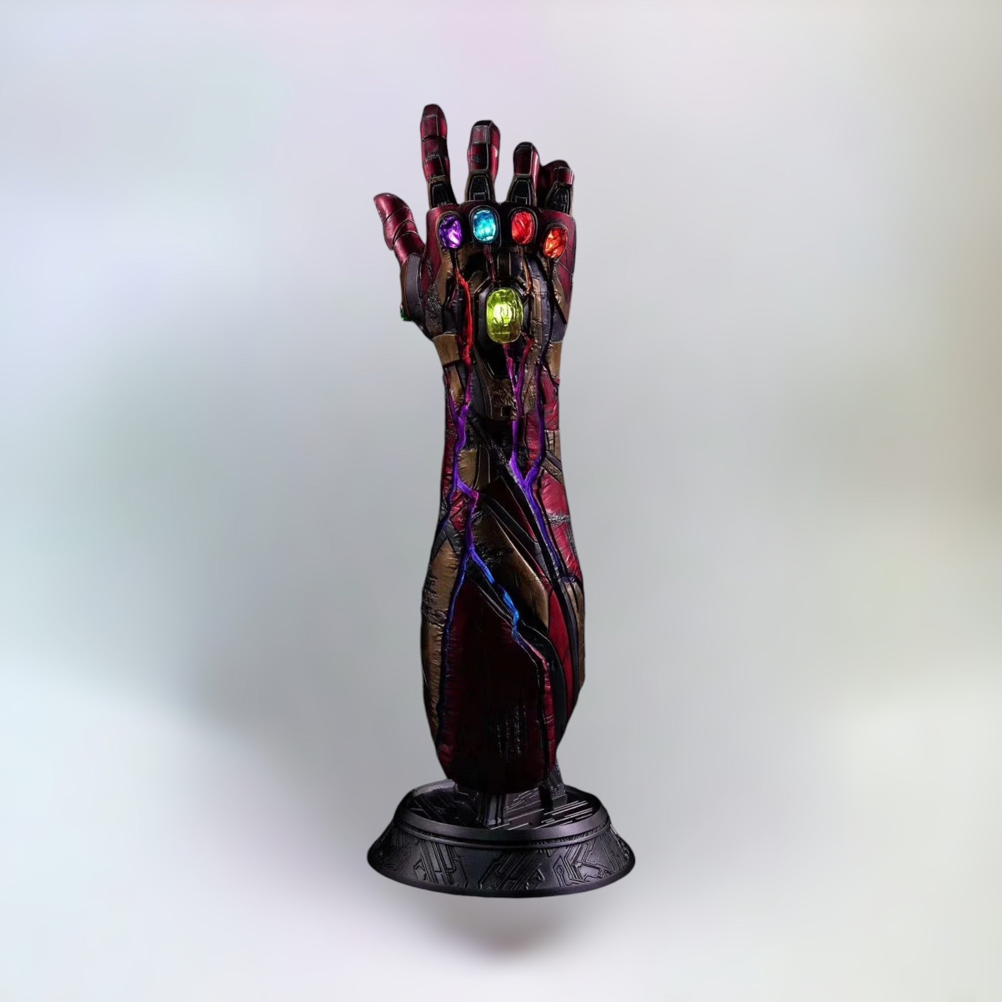 Endgame Iron Man Infinity Guantelete de látex con luz LED Endgame Iron Man Infinity Guantelete de látex con luz LED