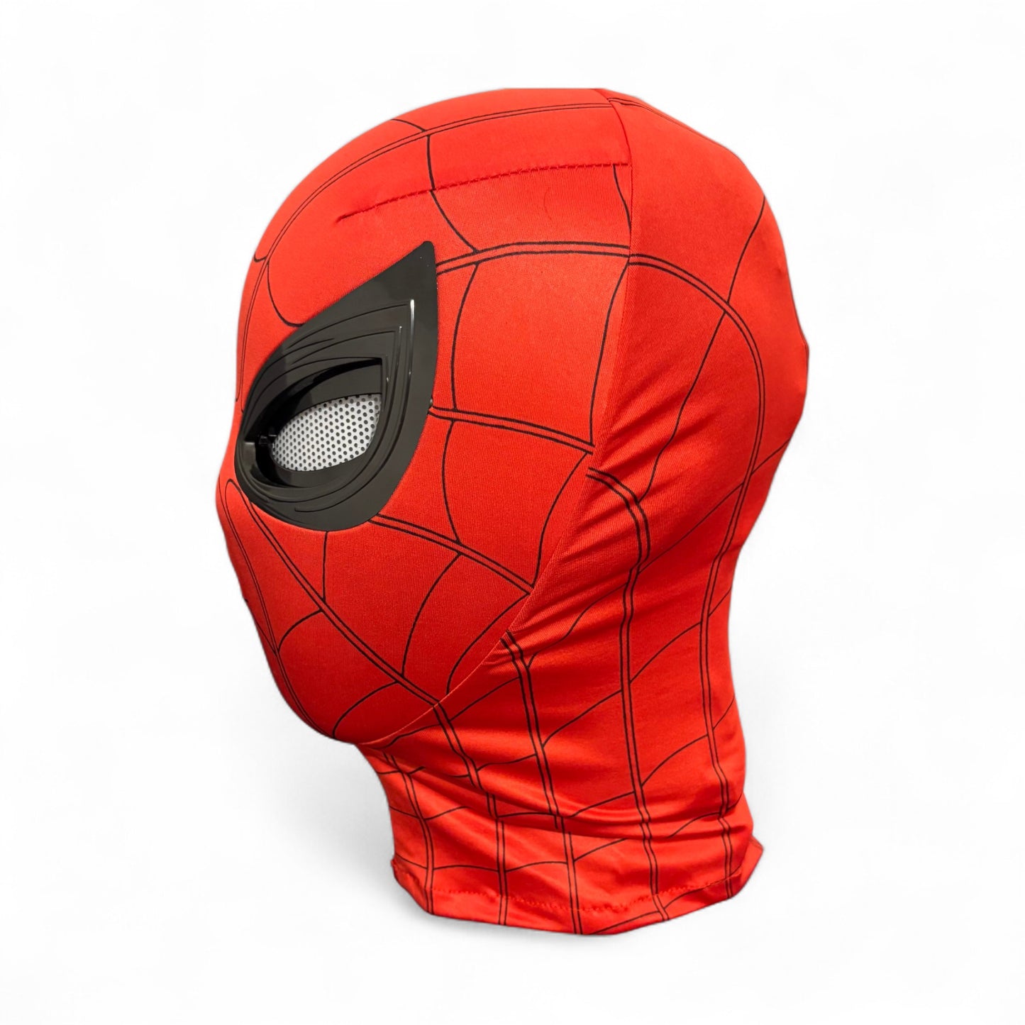 Spiderman mask with blinking movable eyes back side