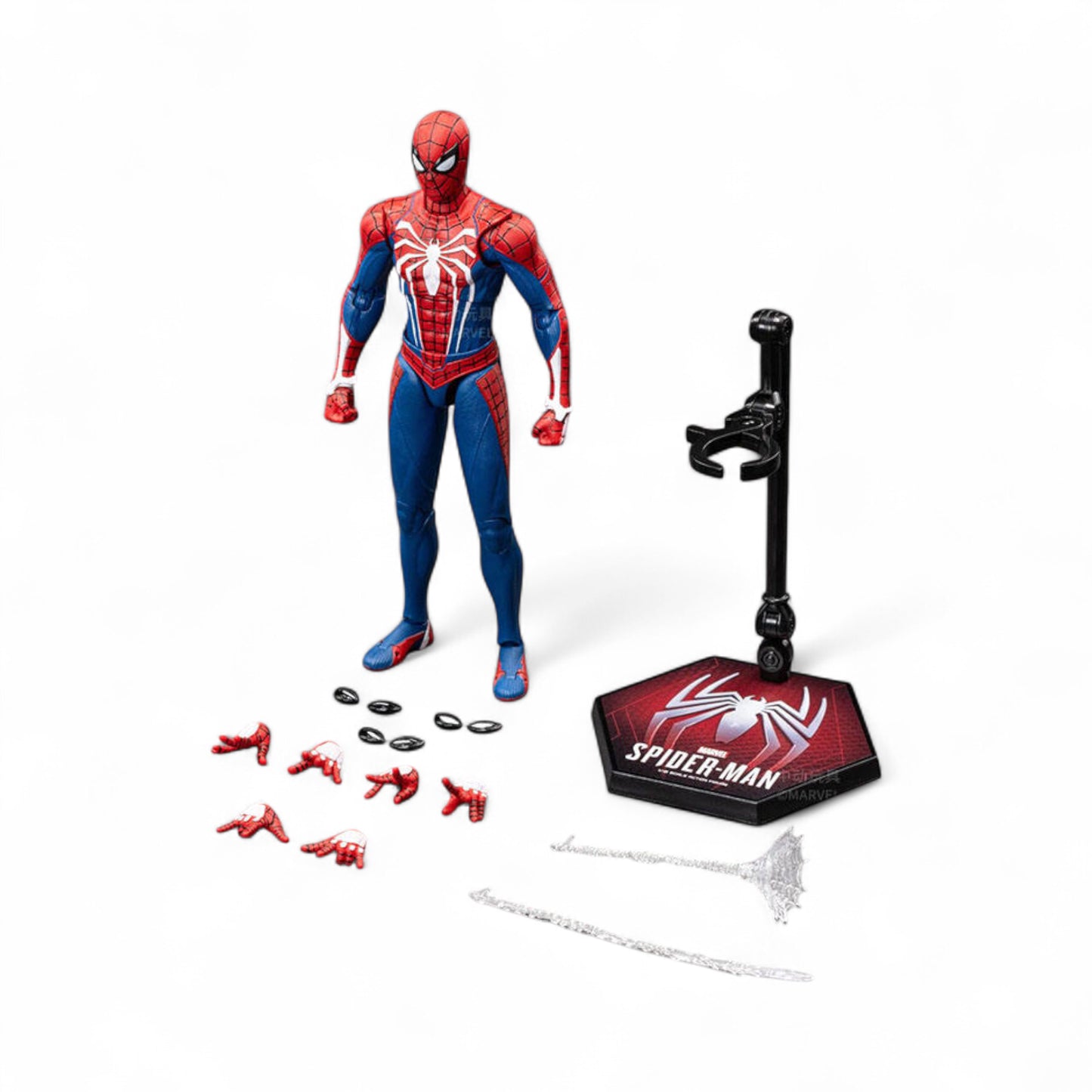 ZD Toys Spiderman with Advanced Suit action figure with it's accessories.