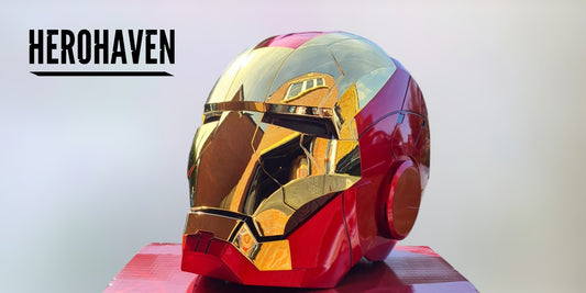 Iron Man Helmet MK5 Gold Realistic with Jarvis Voice Activation