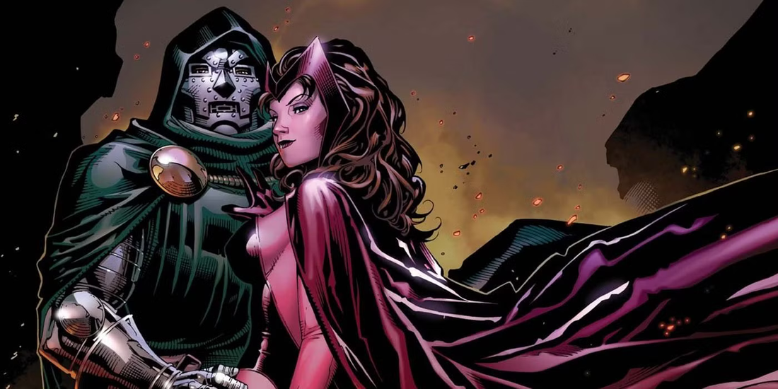 Doctor Doom and The Scarlet Witch from Marvel Comics