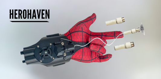 Spiderman Web Shooters accessory, perfect for pairing with dynamic Spiderman Mask, ideal for cosplay and superhero enthusiasts.