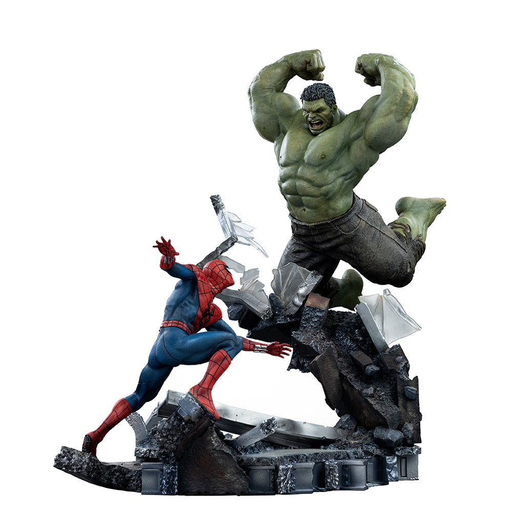 Spiderman Figure Avengers Marvel Infinity War Metallic 24cm Collectible Figurine - Image of Spiderman figurine with plain white background