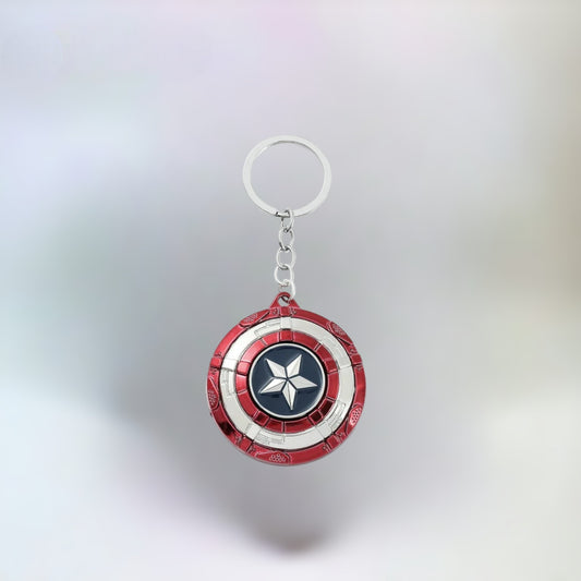 Captain America Shield Keyring Rotating Marvel Avengers Keychain Figdet Toy
