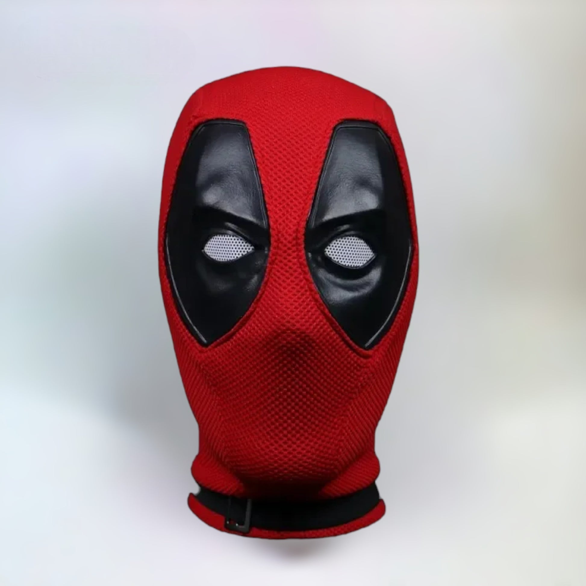 Deadpool mask with a plain white background