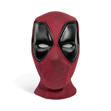 Deadpool mask on a white background.