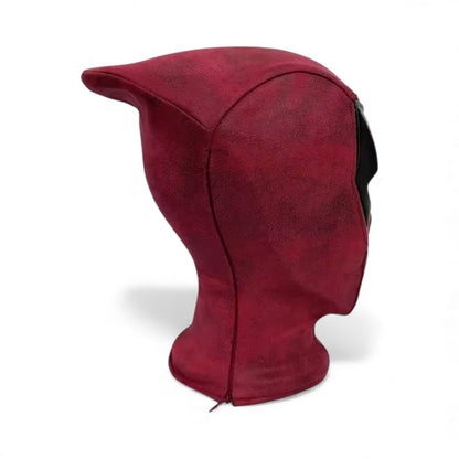 Deadpool mask on a white background.