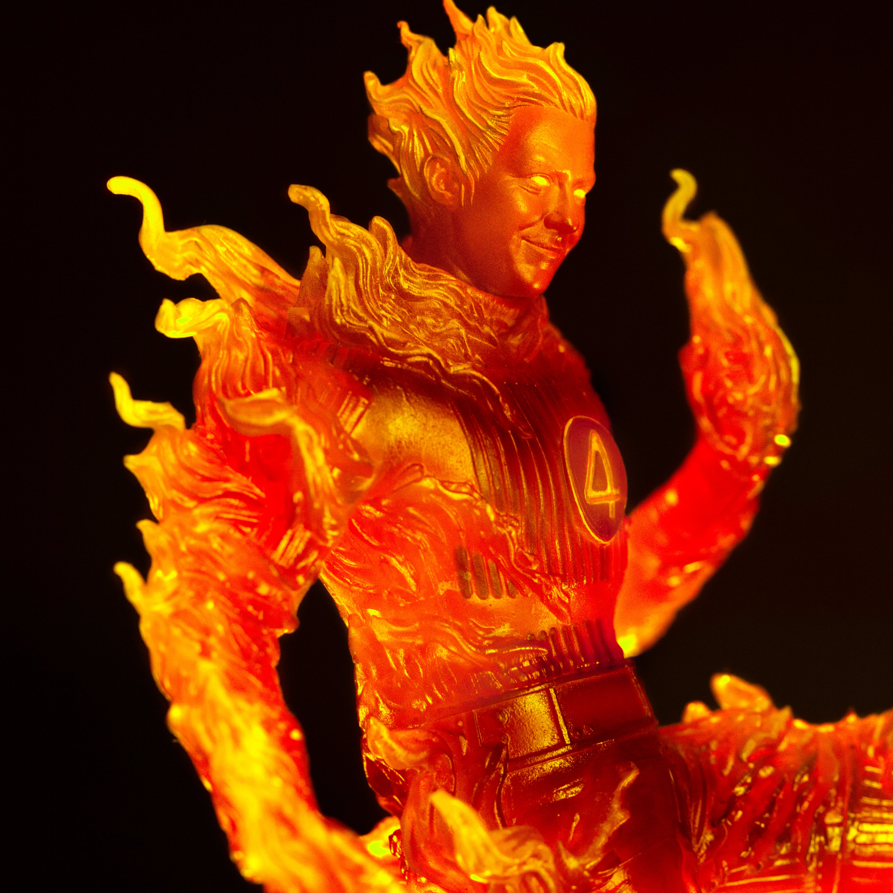 Human Torch Art Scale 1-10 Closeup