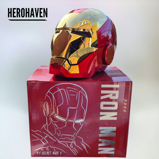 Iron Man Helmet MK5 Gold Jarvis Voice Activation
