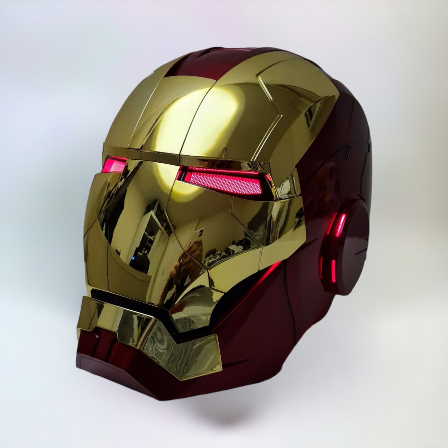 Iron Man Helmet MK5 Gold Jarvis Voice Activation Combat Mode Red Eyes