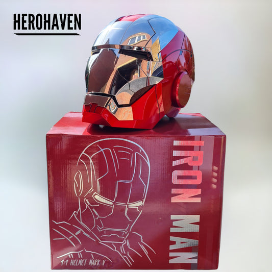 Iron Man Helmet MK5 Silver Jarvis Voice Activation
