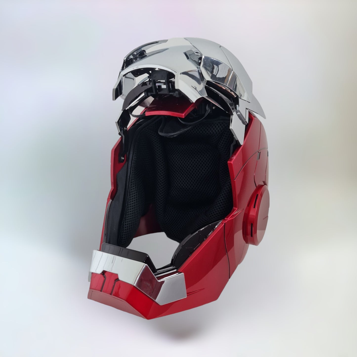 Iron Man Helmet MK5 Silver Jarvis Voice Activation Open Style 1