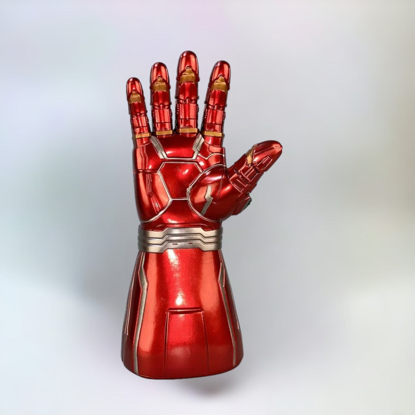 Ironman infinity gauntlet replica toy back side view with plain white background