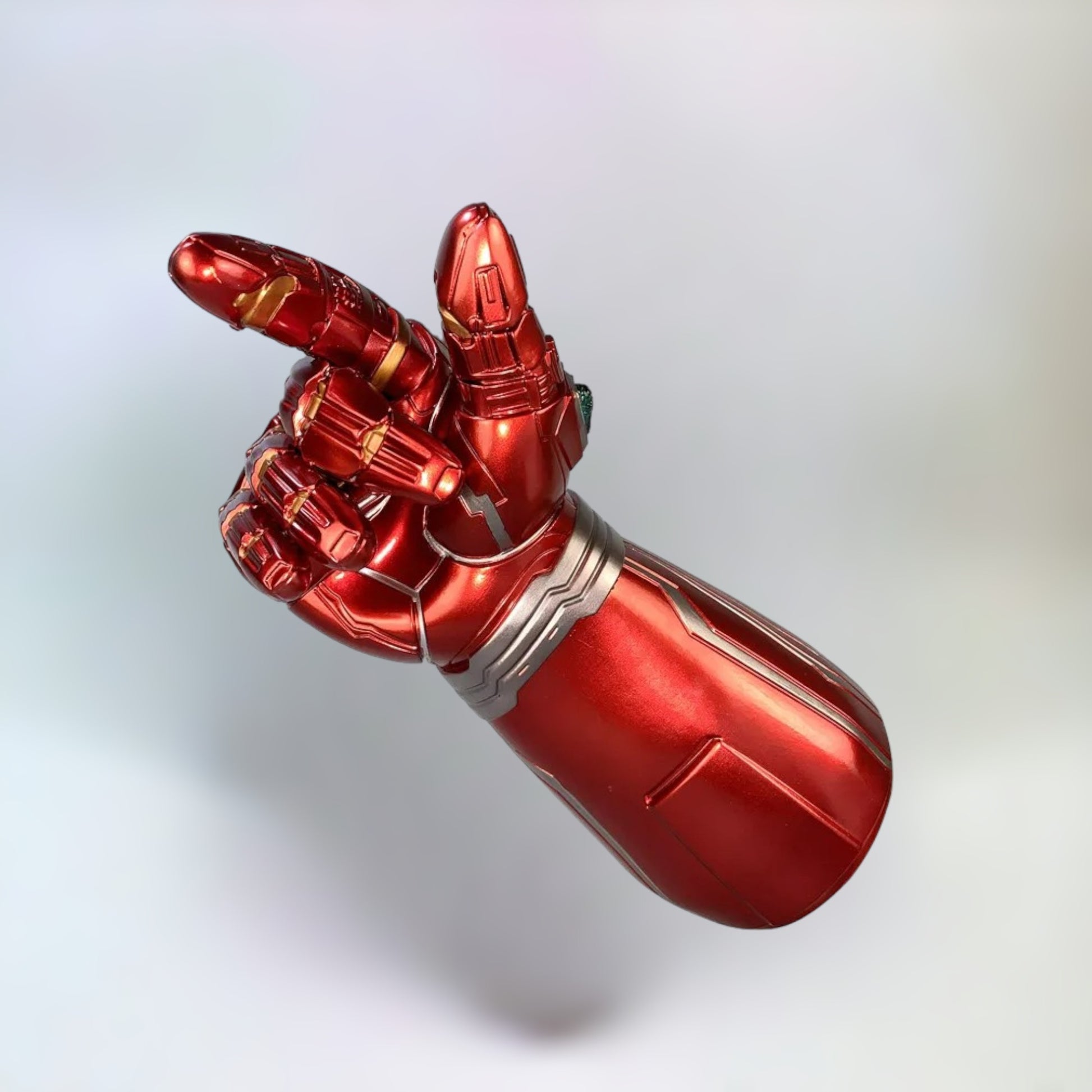 Ironman infinity gauntlet replica toy finger snap with plain white background