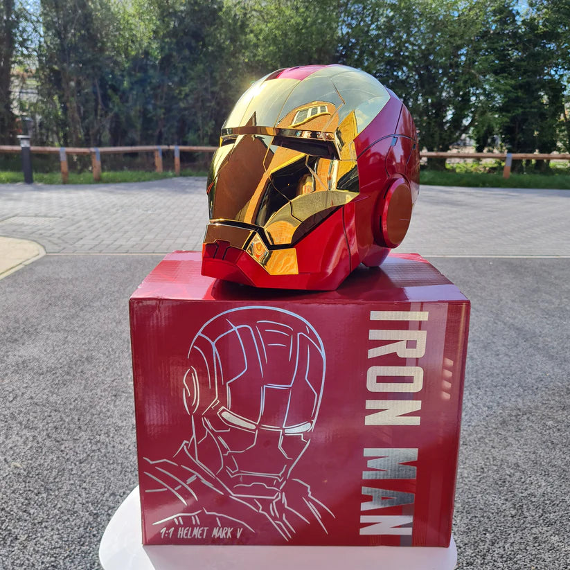 Realistic Iron Man MK5 Helmet Gold Edition with Jarvis Voice Control