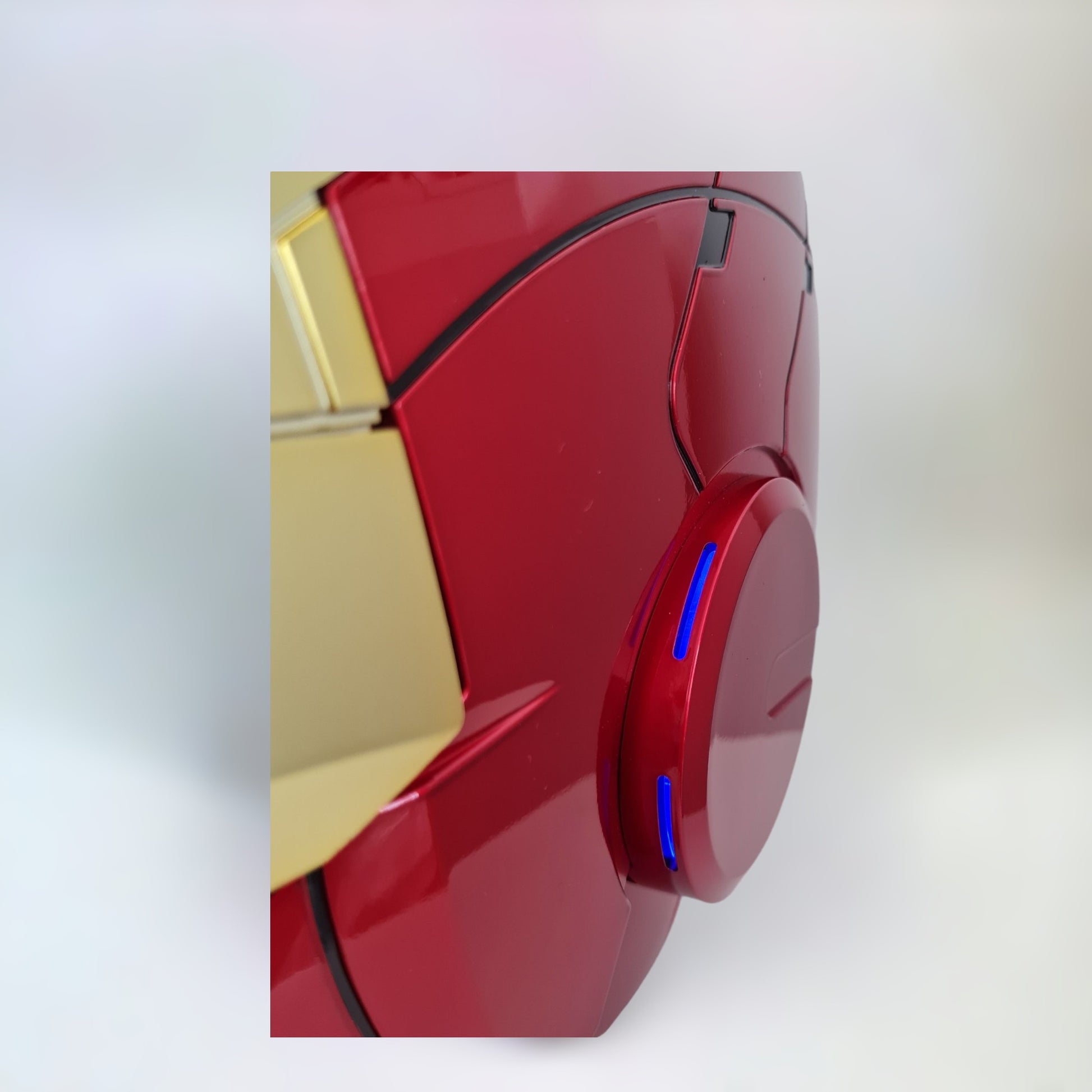 Iron Man Helmet MK5 Gold Jarvis Voice Activation Blue Ear Light