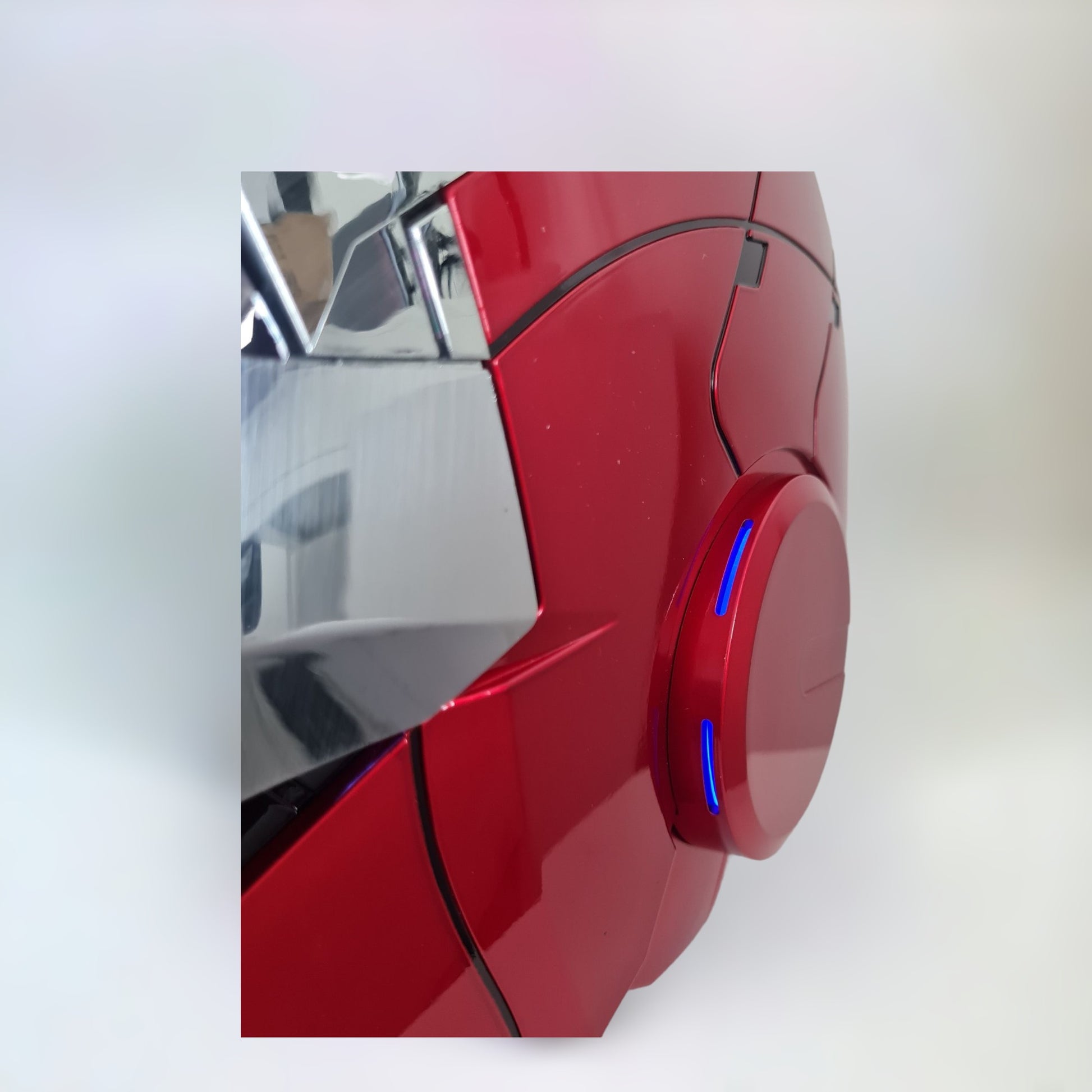 Iron Man Helmet MK5 Silver Jarvis Voice Activation Ear Light