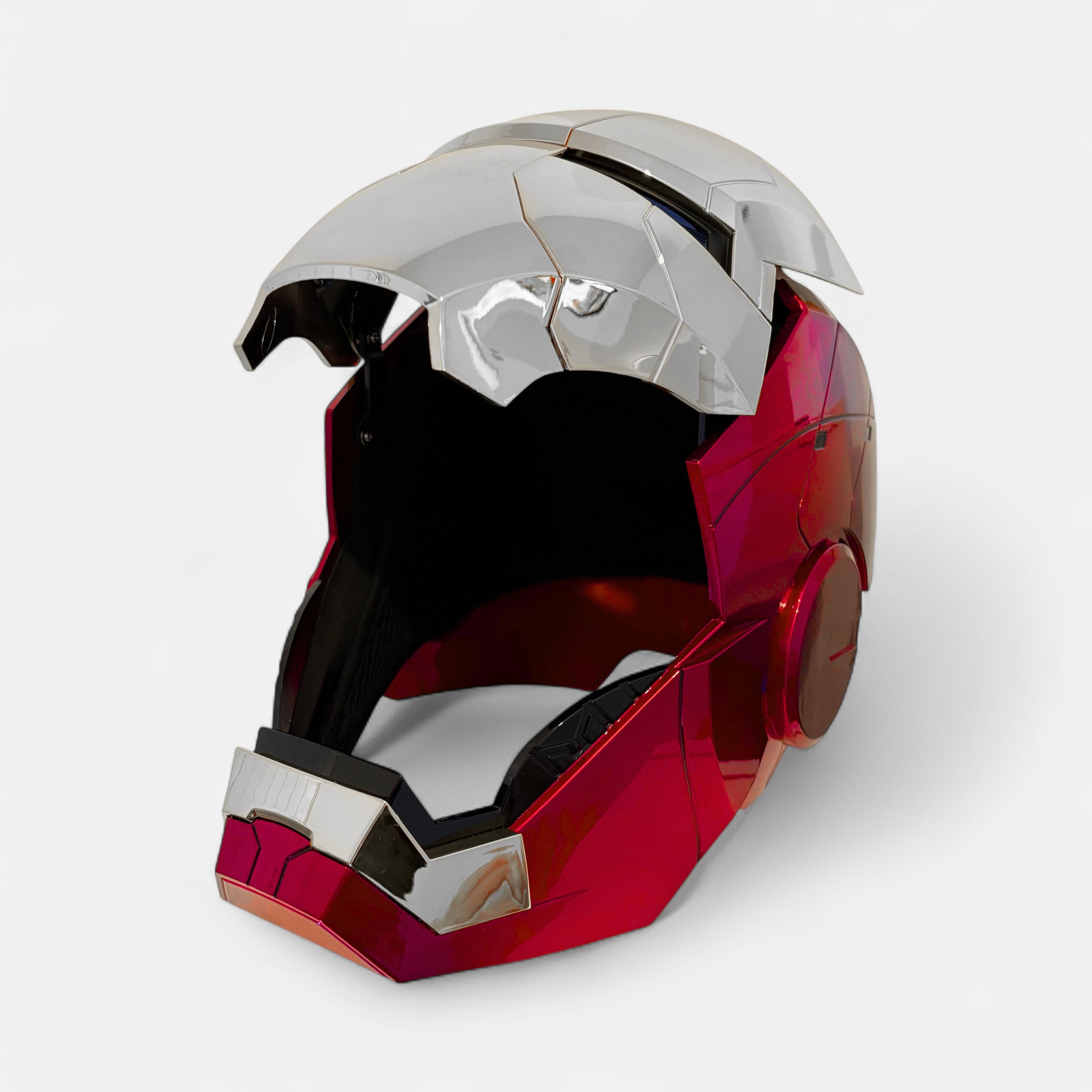 iron man crash helmet for sale Iron Man MK5 Helmet Silver Edition with Voice Activation – HeroHaven