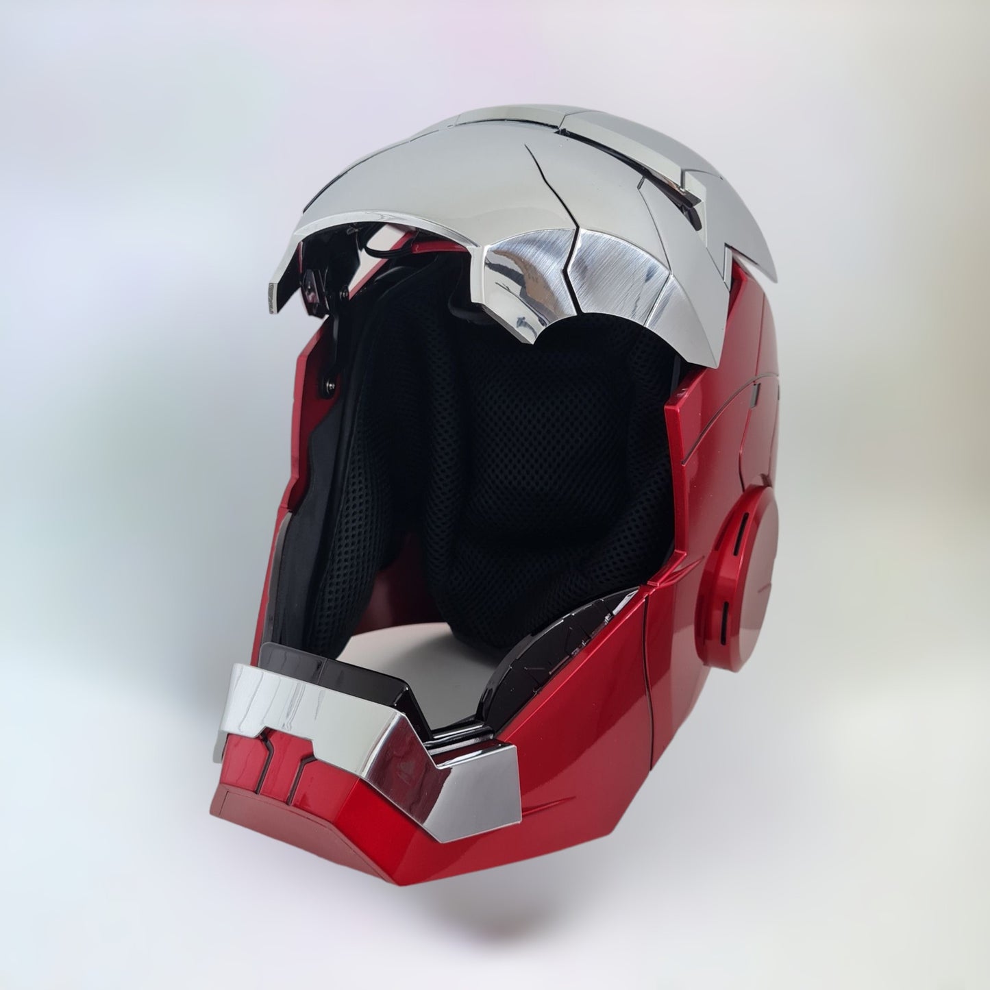 Iron Man Helmet MK5 Silver Jarvis Voice Activation Open Style 2