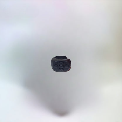 Miles Morales Mask Blinking Movable Eyes Spiderman Ring Remote Control. Miles Morales remote control with plain white background.