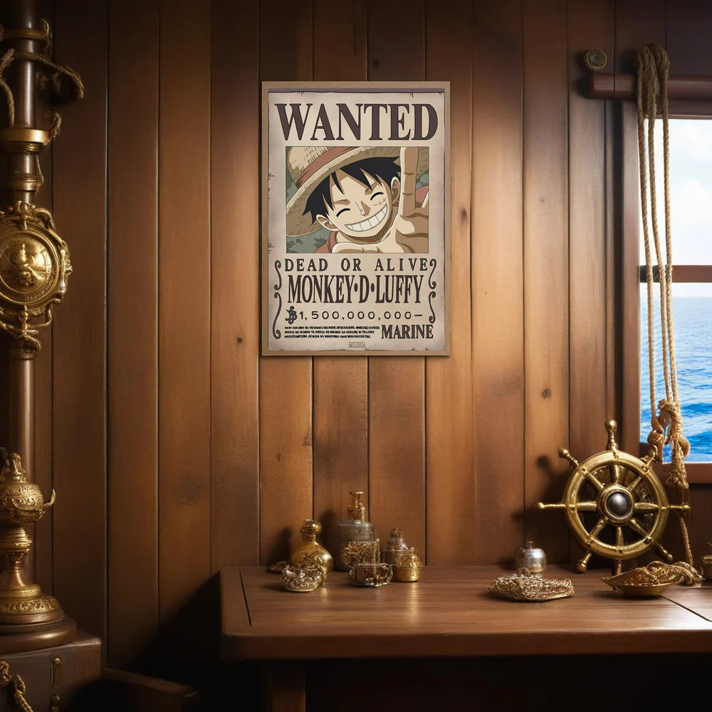 One Piece Luffy Wanted Poster | Official 61x91.5cm Wall Art – HeroHaven