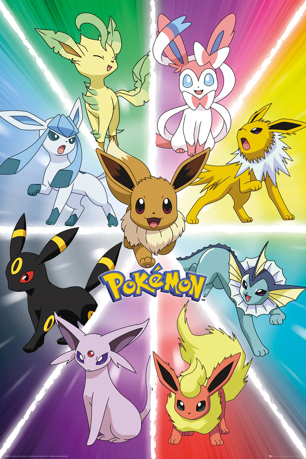 Pokémon Eevee Evolution Poster | Official 61x91.5cm Wall Art – HeroHaven