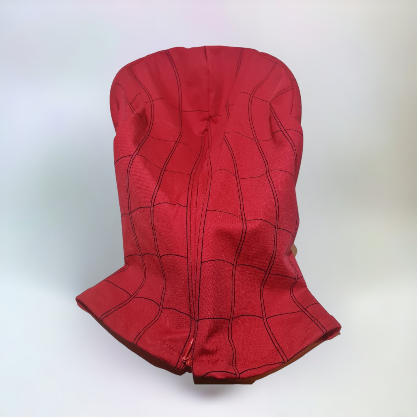 Spiderman mask with blinking movable eyes back side