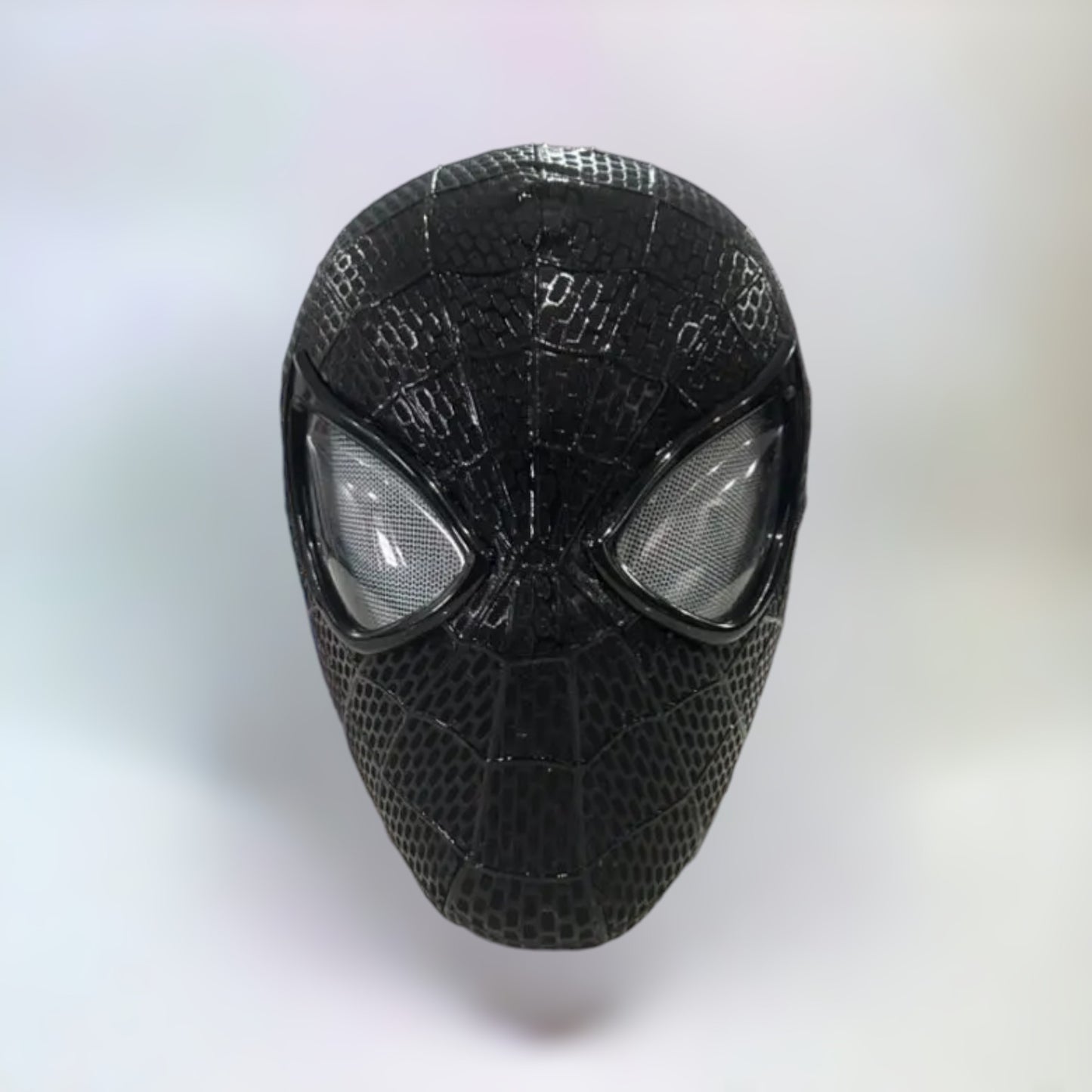 The Amazing Spiderman Venom Mask with Blinking Movable Eyes Remote Controlled and LED Lights Blue LED Eyes Open Spiderman Venom mask with plain white background