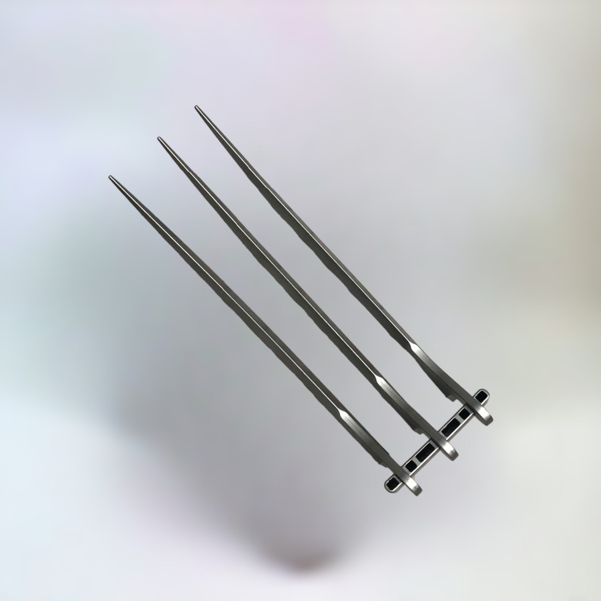 Deadool & Wolverine - Wolverine plastic silver claw back side 30cm with plain white background.