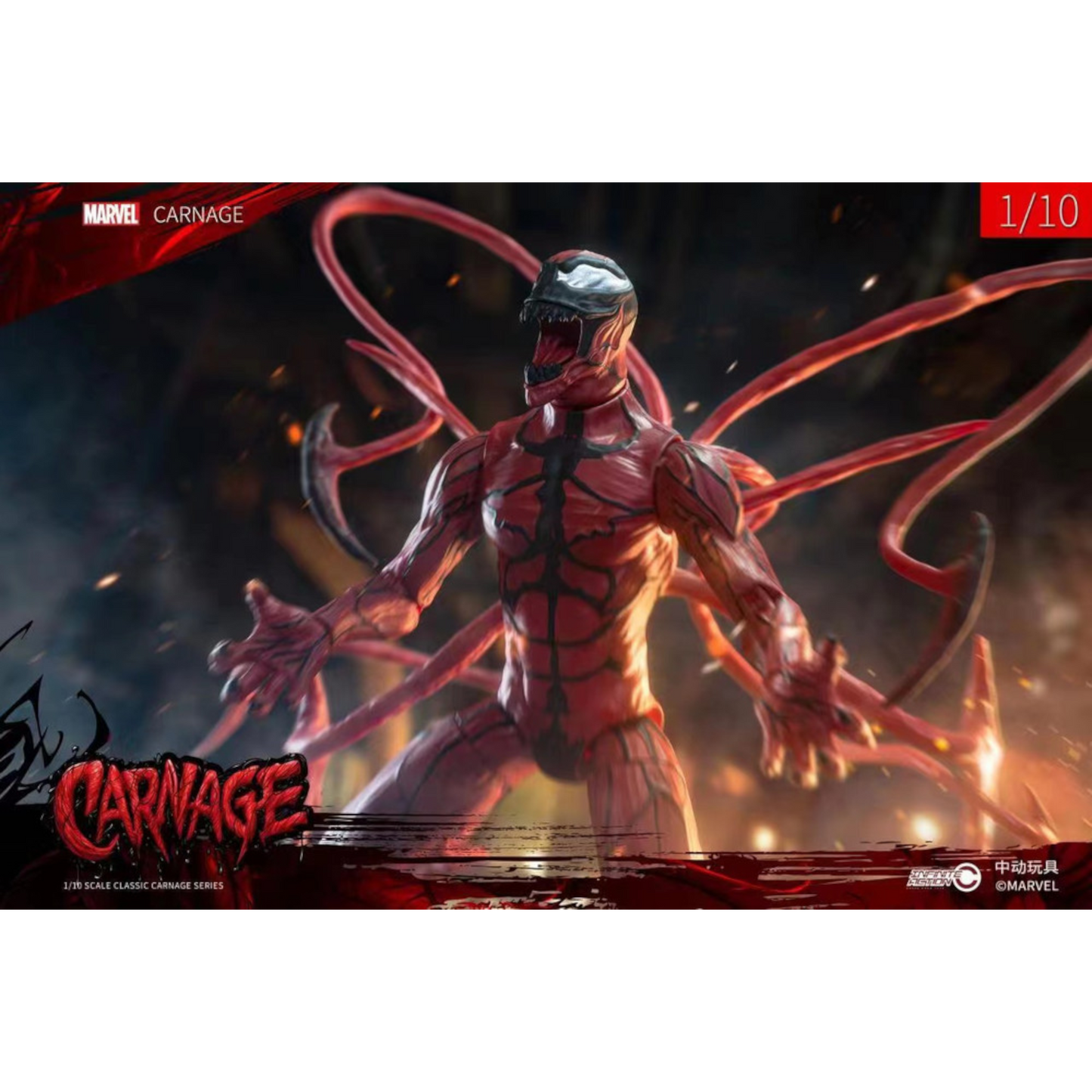 ZD Toys Carnage action figure posing.