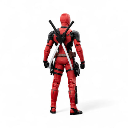 ZD Toys Deadpool action figure back side standing with a white background.