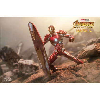 ZD Toys Iron Man Mark 50 action figure posing with shield.