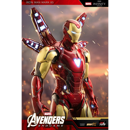 ZD Toys Iron Man Mark 85 LED action figure close-up.
