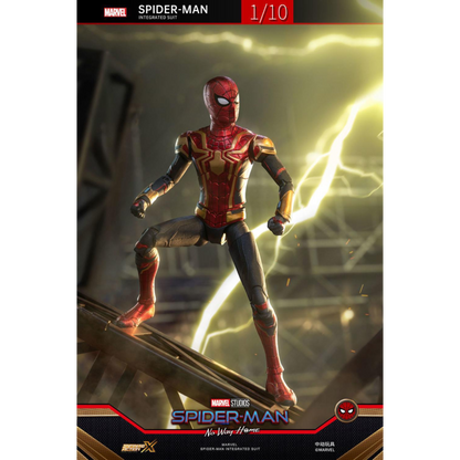 ZD Toys Spiderman Iron Integrated Suit 1/10 Scale Action Figure from Spiderman No Way Home action figure posing.