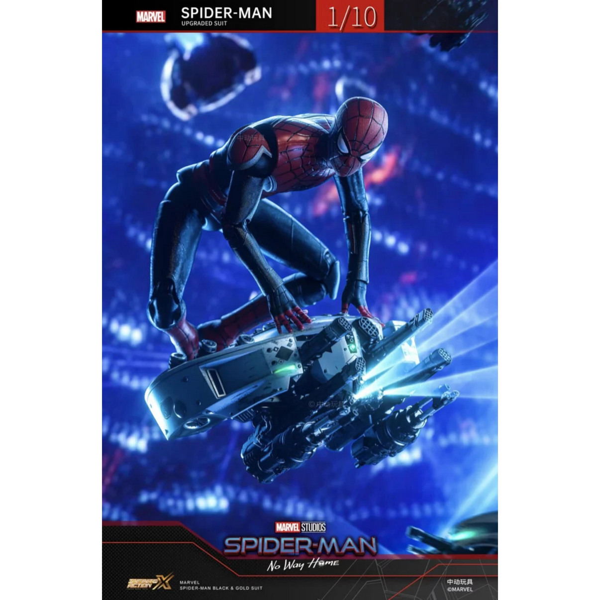 ZD Toys Spiderman Upgraded Suit 1/10 Scale Action Figure from Spiderman No Way Home action figure posing.