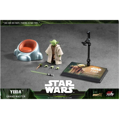 ZD Toys Yoda action figure with its accessories.