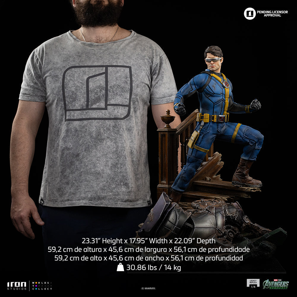 Iron Studios Cyclops Legacy Replica 1/4 Statue, Regular Ver statue - scale size comparison with ruler