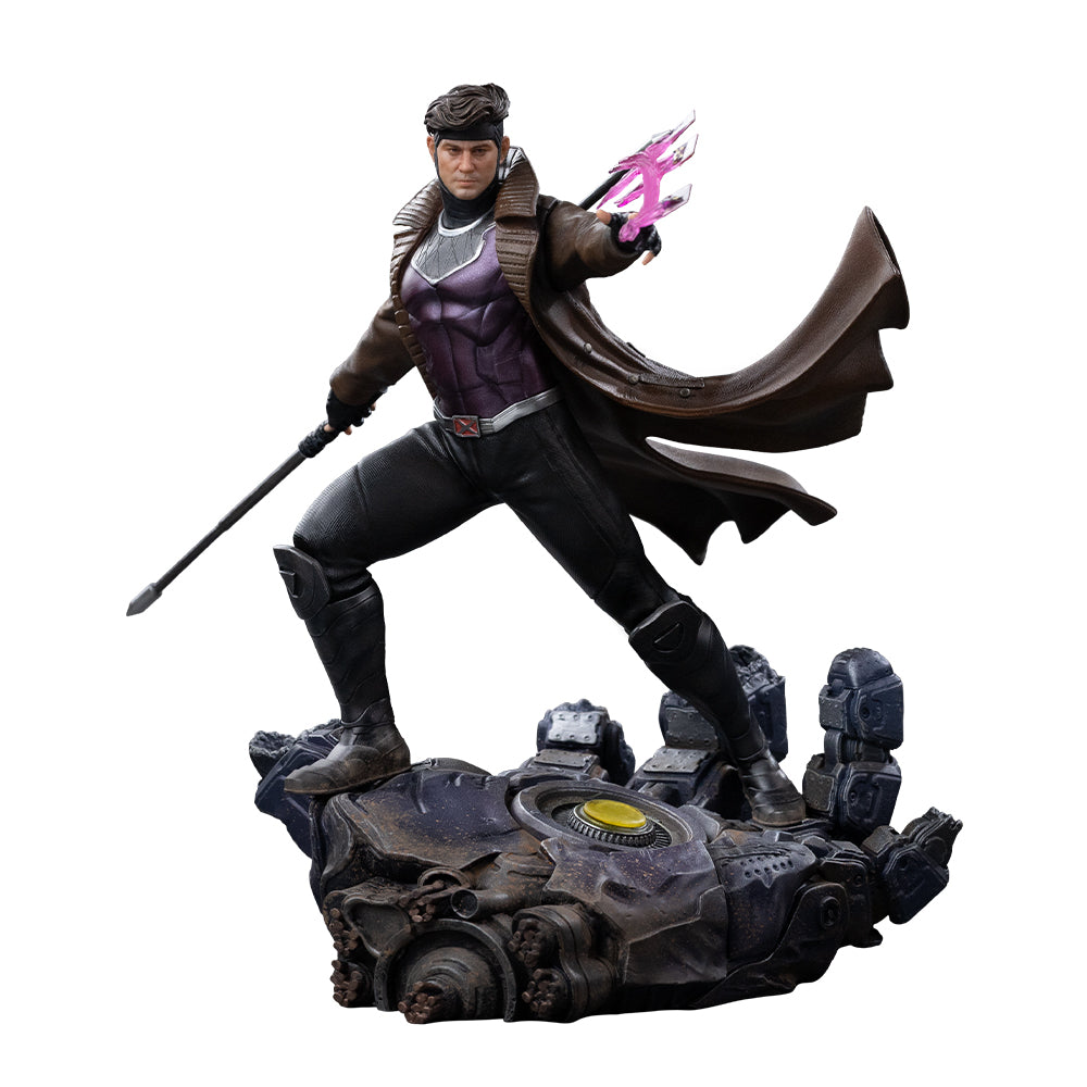 Iron Studios Gambit Avengers: Doomsday BDS 1/10 statue - front view on white background
