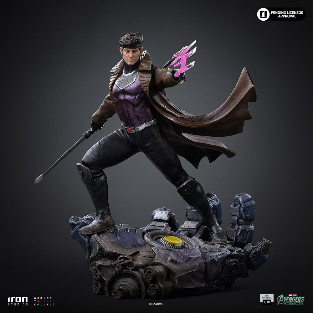 Iron Studios Gambit Avengers: Doomsday BDS 1/10 statue - unpainted prototype detail view 3