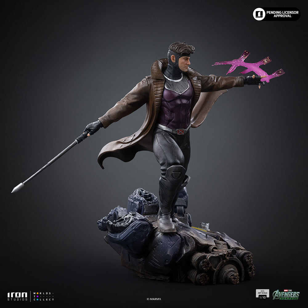 Iron Studios Gambit Avengers: Doomsday BDS 1/10 statue - unpainted prototype detail view 7
