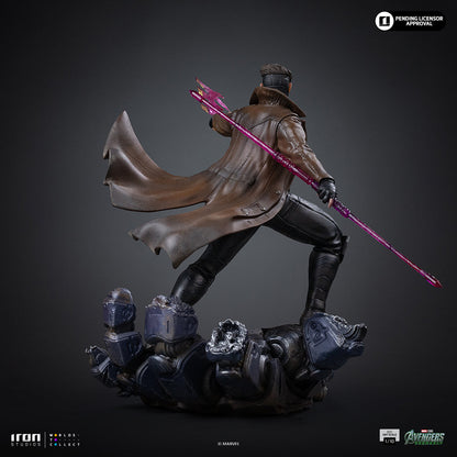 Iron Studios Gambit Avengers: Doomsday BDS 1/10 statue - unpainted prototype detail view, alternate power-effect part 8