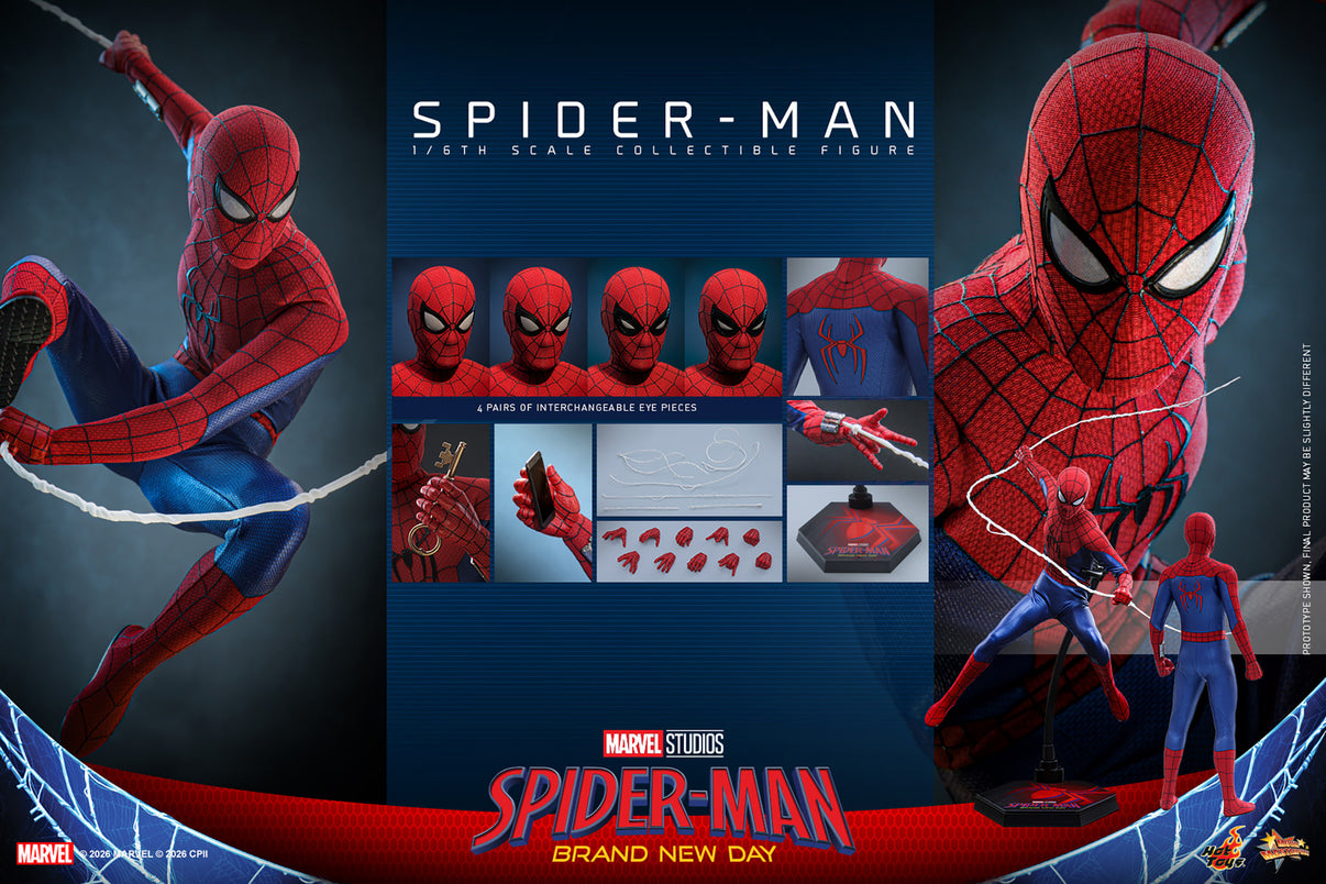 Hot Toys Spider-Man Brand New Day 1/6 scale figure — full accessory set