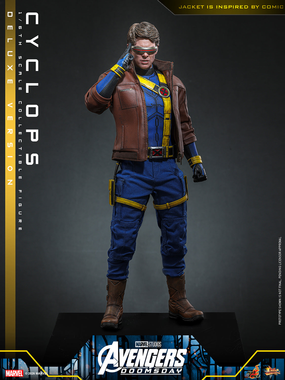 Hot Toys Cyclops Avengers Doomsday Deluxe 1/6 scale figure — leather jacket detail