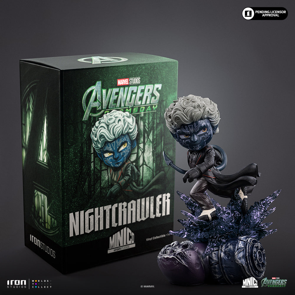 Iron Studios Nightcrawler Avengers: Doomsday MiniCo statue - front view on white background
