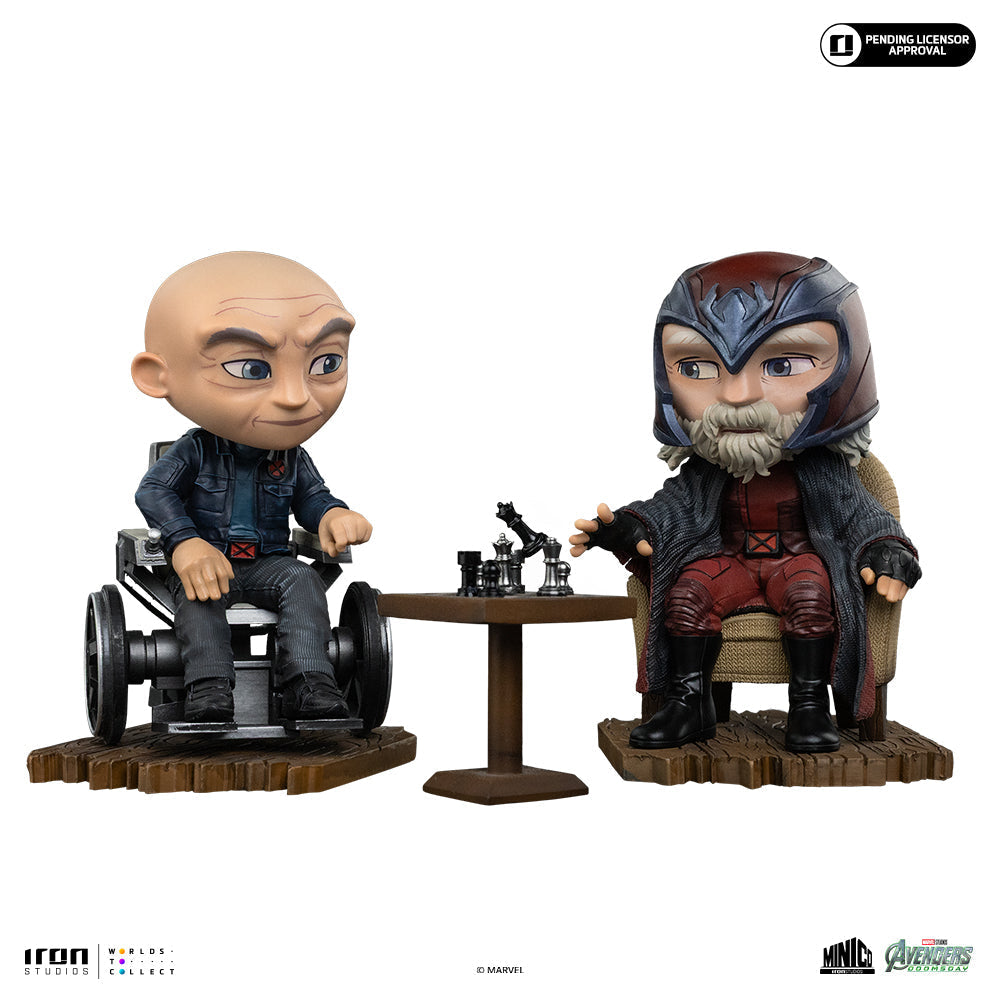 Iron Studios Professor X & Magneto Avengers: Doomsday MiniCo statue - alternate angle view on white background 1