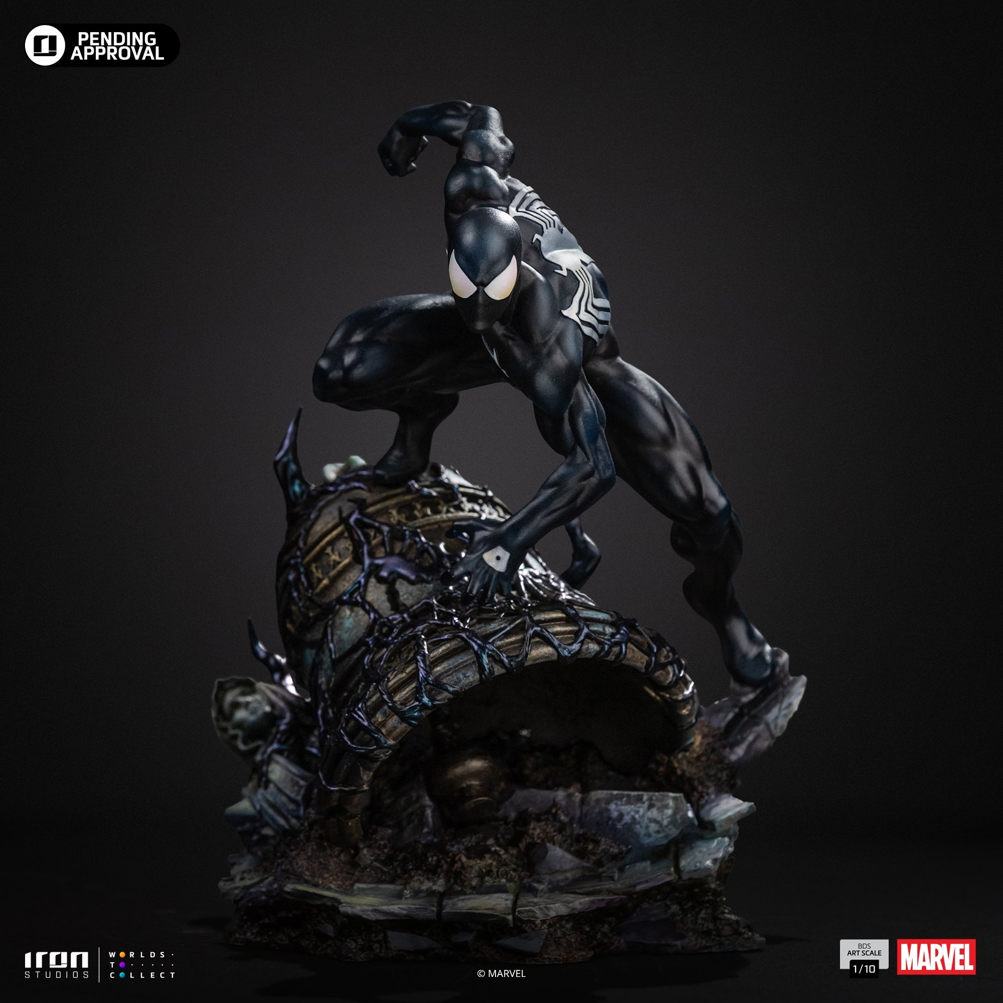 Iron Studios Spider-Man Black Suit BDS Art Scale 1/10 statue - unpainted prototype detail view 1