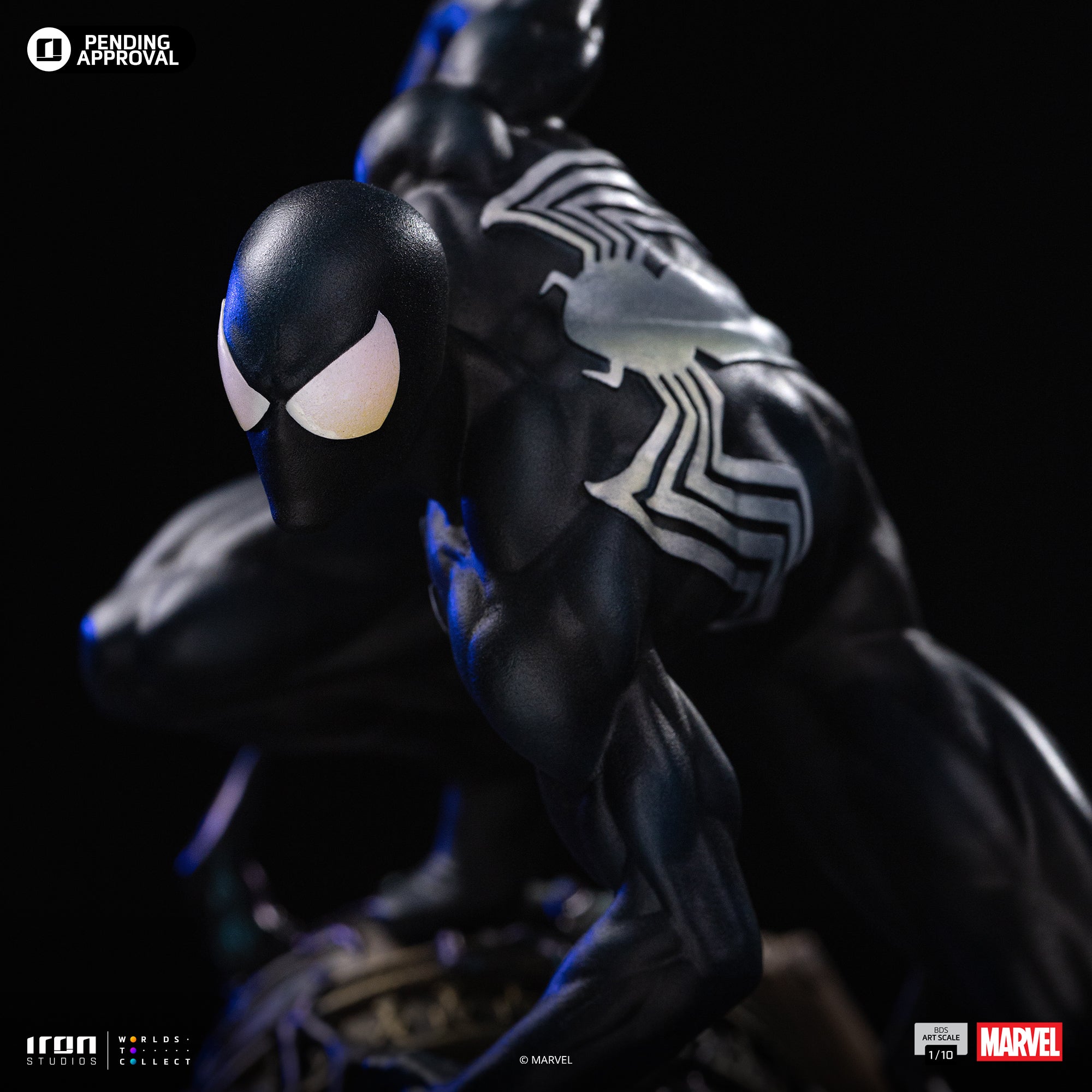 Iron Studios Spider-Man Black Suit BDS Art Scale 1/10 statue - hand-painted detail view 1