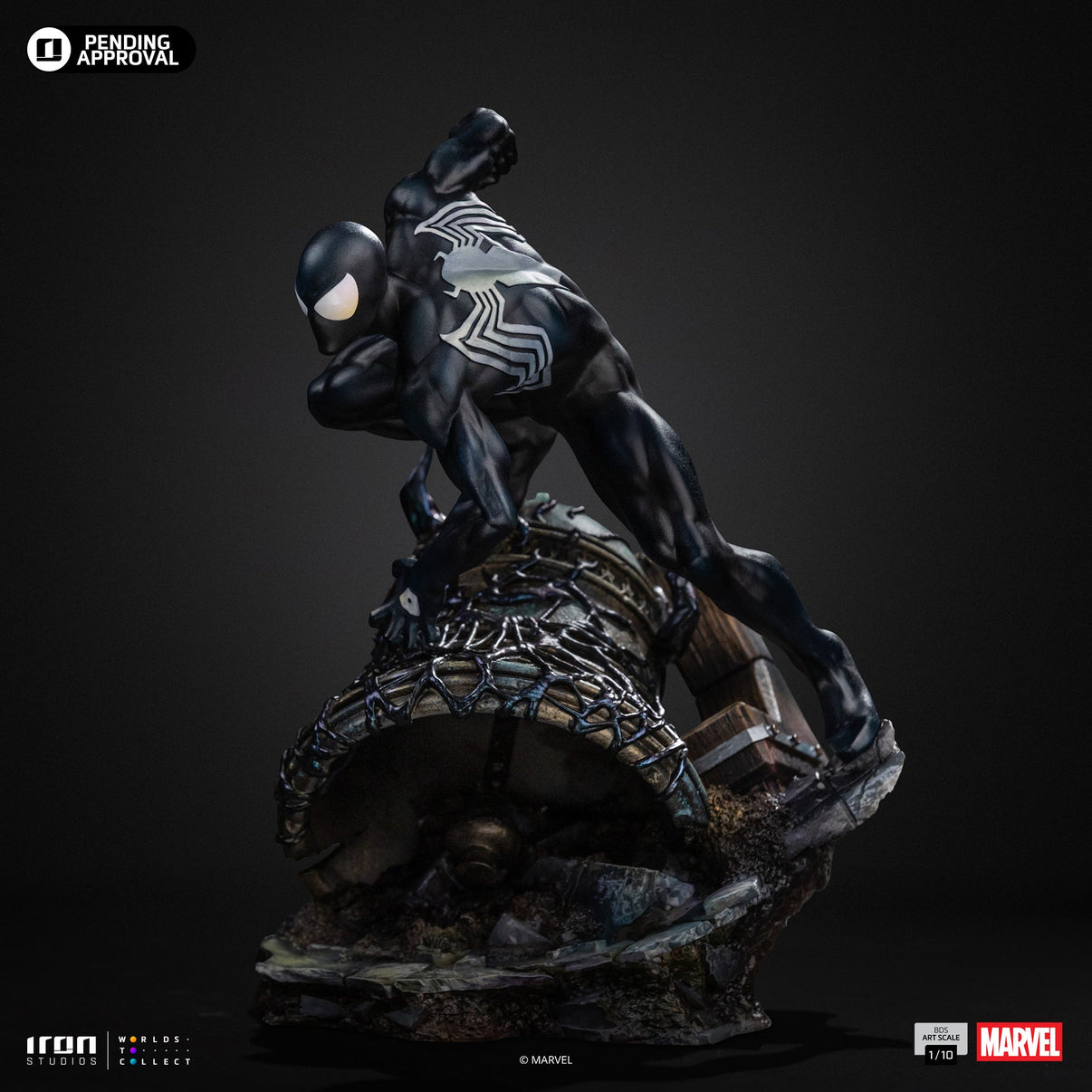 Iron Studios Spider-Man Black Suit BDS Art Scale 1/10 statue - unpainted prototype detail view 2