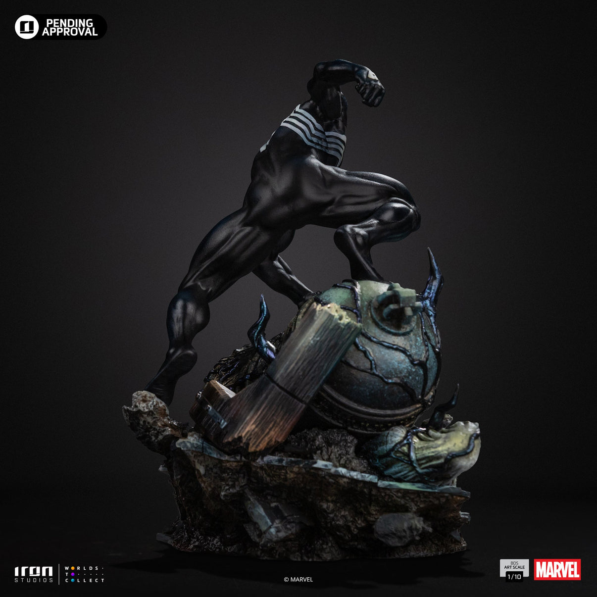 Iron Studios Spider-Man Black Suit BDS Art Scale 1/10 statue - unpainted prototype detail view 4