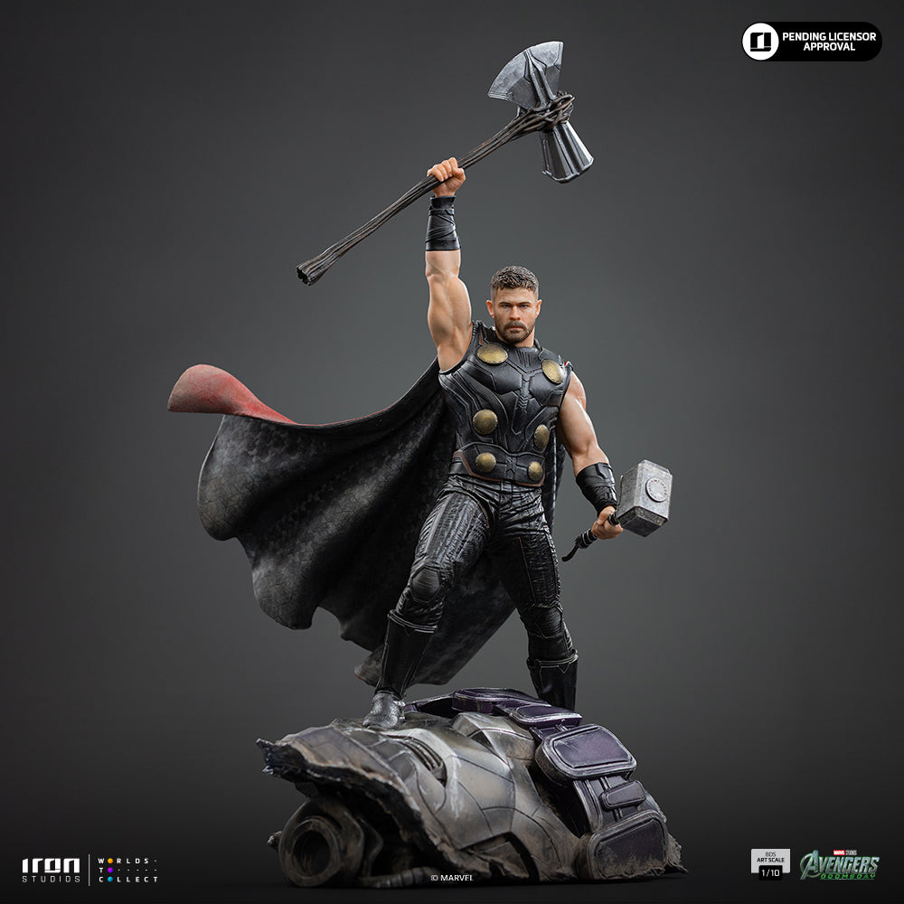 Iron Studios Thor Avengers: Doomsday BDS Art Scale 1/10 statue - unpainted prototype detail view, Mjolnir hammer accessory 2